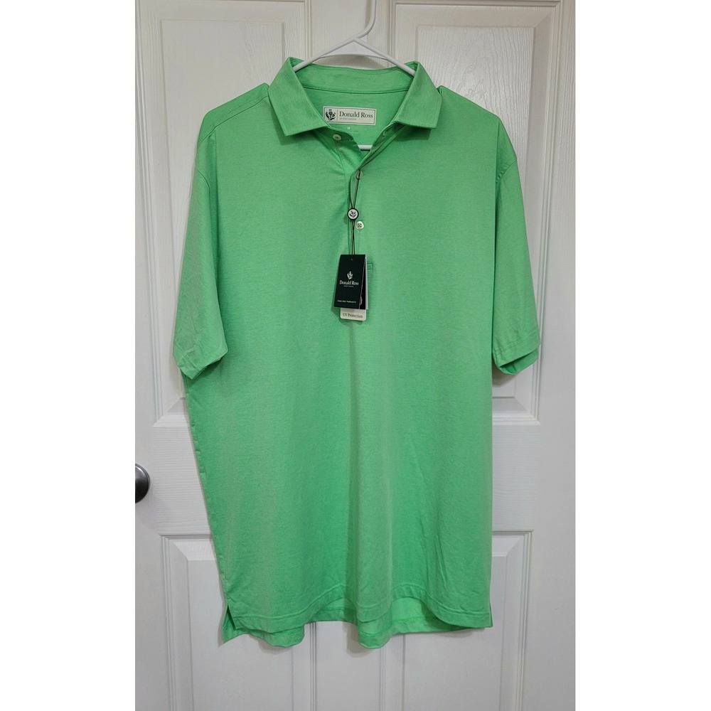 Donald Ross Sportswear Boston Golf Polo Shirt Bermuda Green UPF 50 Mens M NWT